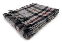 Thomson Grey New Wool Large Tartan Blanket Throw Rug