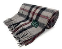 Thomson Grey New Wool Large Tartan Blanket Throw Rug