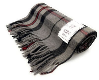 Thomson Grey Tartan Knee Blanket 100% New Wool