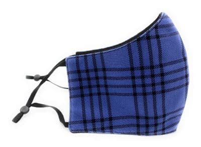 Triple Layered Jillybeans Tartan Face Cover With Adjustable Straps Triple Layered  Unisex One-Size