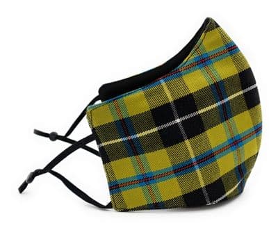 Triple Layered Tartan Face Mask Cornish National Adjustable Straps Unisex One-Size