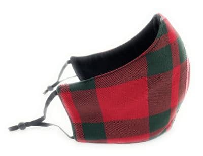 Triple Layered Tartan Face Mask MacGregor Adjustable Straps Unisex One-Size