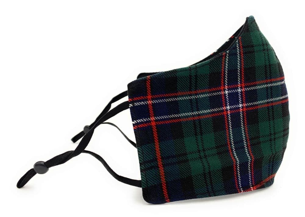 Triple Layered Tartan Face Mask Scottish National Adjustable Straps ...