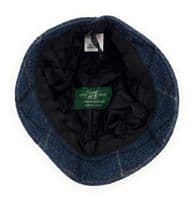 Women’s Blue Check Harris Tweed Flapper Hat | One Size 56–61 cm