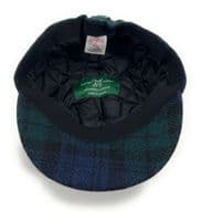 Women’s Black Watch Tartan Baker Boy Cap | Harris Tweed | One Size 56–61 cm