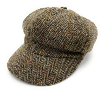 Ladies tweed baker boy top cap
