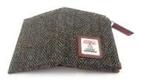 Women's Harris Tweed Brown Herringbone Real Leather Bifold Wallet, Card Holder & Zipper Coin Purse