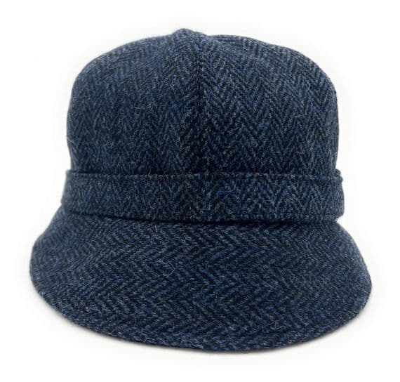 Women’s Navy Herringbone Flapper Hat | Harris Tweed