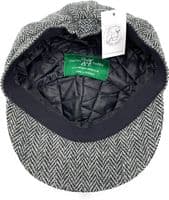 Women’s Grey Check Baker Boy Cap | Harris Tweed | One Size 56–61 cm