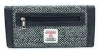 Women's Harris Tweed Long Wallet Purse Grey Herringbone