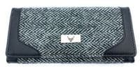 Women's Harris Tweed Long Wallet Purse Grey Herringbone