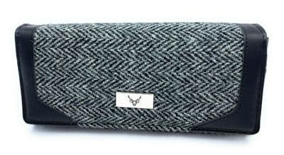 Women's Harris Tweed Long Wallet Purse Grey Herringbone