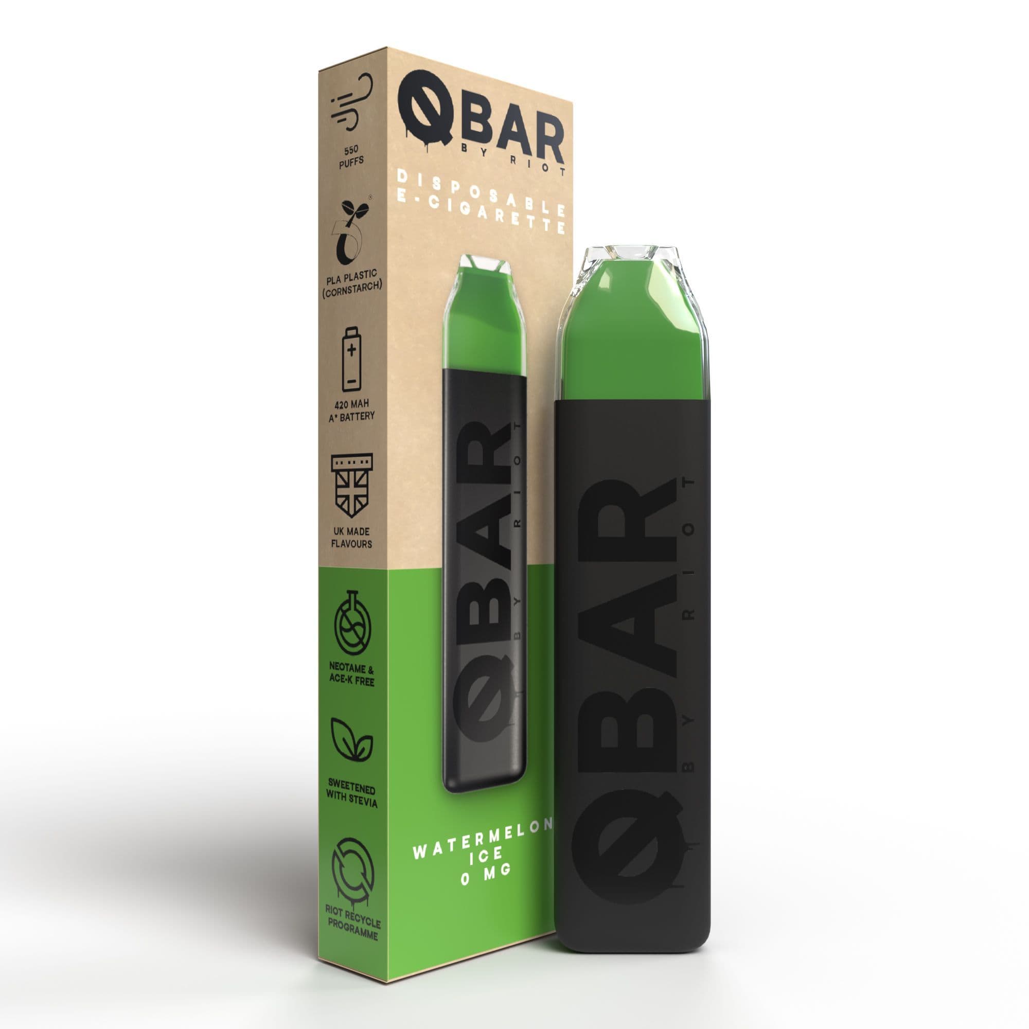 riot squad q bar watermelon ice disposable vape QBAR BY RIOT