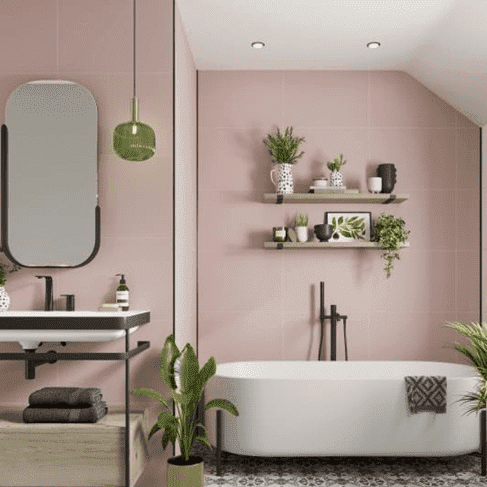 Antique Rose Multipanel - Bathroom and Shower Large Tile