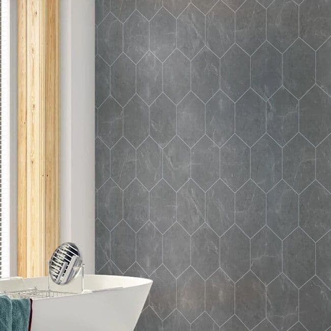 Lunar Stone Hexagon Tile - PVC Bathroom Panels