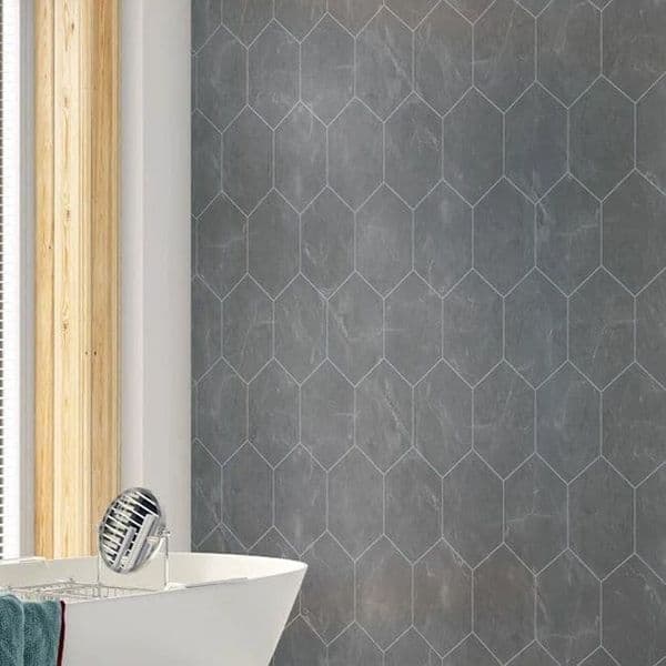 Lunar Stone Hexagon Tile - PVC Bathroom Panels