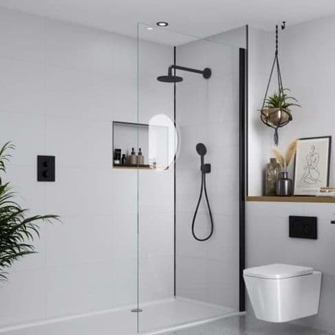 White Grey Multipanel - Bathroom and Shower Large Tile