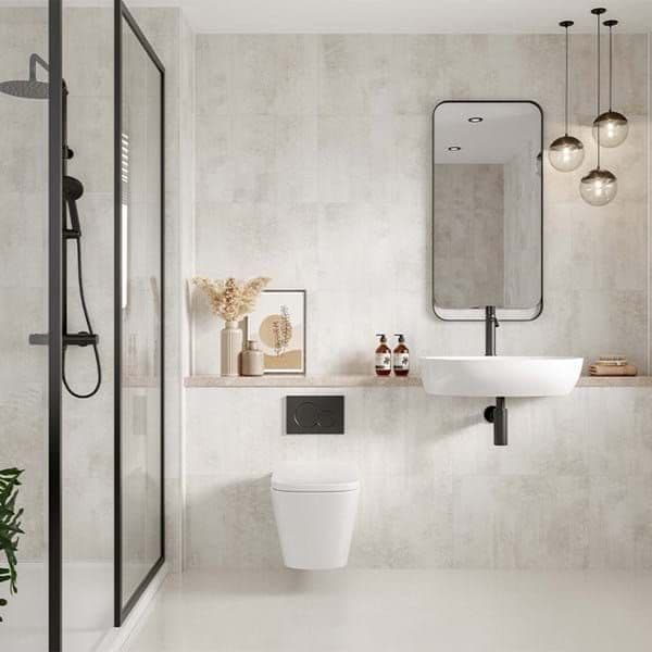 White Gypsum Multipanel - Bathroom and Shower Tile