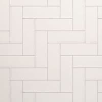White Straight Herringbone - PVC Bathroom Panels