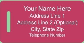 100mm x 50mm Pink Anodised Aluminium Luggage Tag