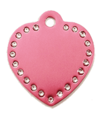 31mm Pink  Swarovski Heart ID Tag