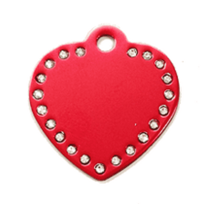 31mm  Red Swarovski Heart ID Tag