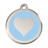 32 mm Stainless Steel Blue Printed Circle Pet ID Tag For Dogs & Cats