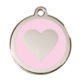 32 mm Stainless Steel Pink Printed Circle Pet ID Tag For Dogs & Cats