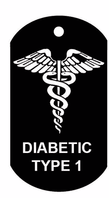 50 x 29mm Black Medical Alert ID Tag Necklace