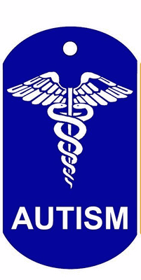 50 x 29mm Blue Medical Alert ID Tag Necklace