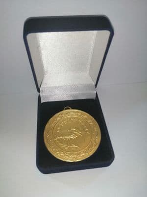 6th Class/ Graduation Friendship Medal in Navy Velvet Display Box