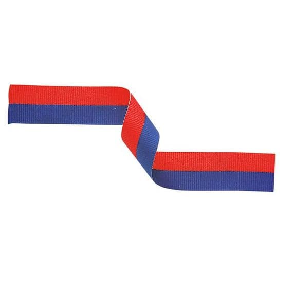 Blue/Red 22mm Medal Ribbon with pin