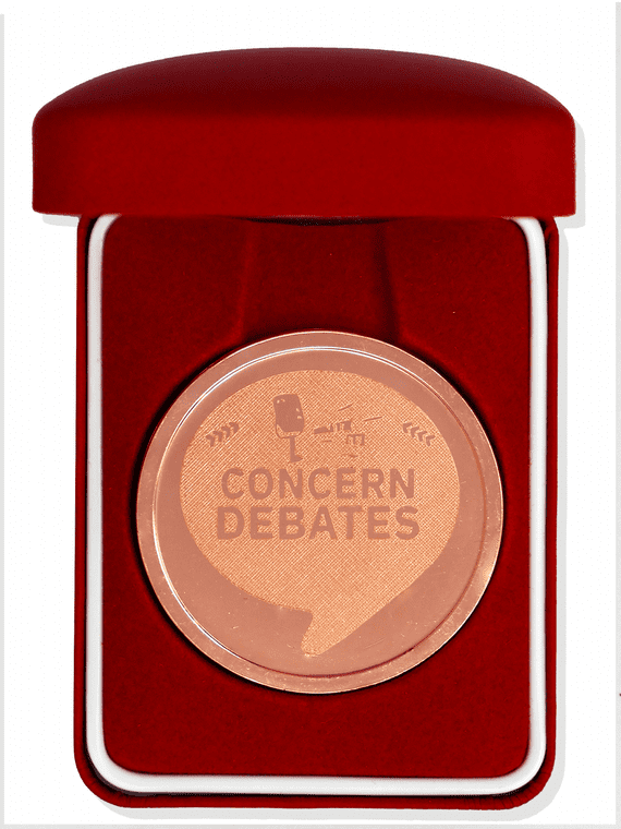 Bronze Coin in a Red Leatherette Box