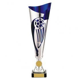 Champions Soccer/Football Cup Silver & Blue - 3 Sizes