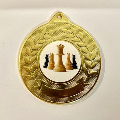 Chess Wreath Medal - 50mm Including Personalised Centre
