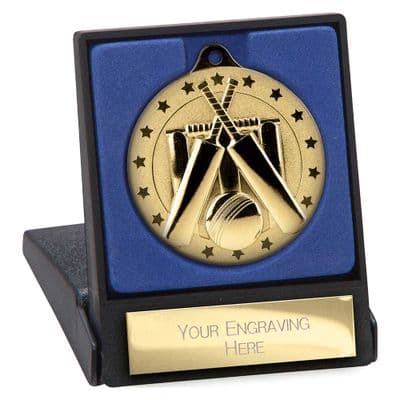 Cricket Cascade Stars Medal & Box - 50mm