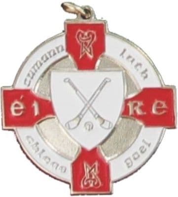 Crossed Hurls Medal Red & Silver - 34mm
