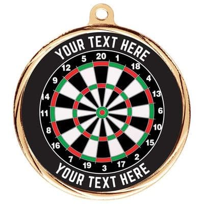 Custom Made Bespoke Darts Medal 55mm  Including Ribbon From €4.75 Minimum Order 50