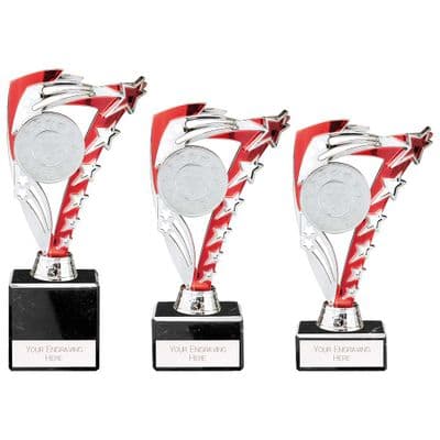Dance Trophy Frenzy Red & Silver