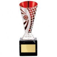 Defender Silver & Red Soccer/Football Series Trophy