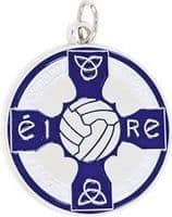 Enamel Gaelic Football Medal Blue 38mm - Silver