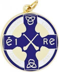 Enamel Hurling Medal Blue 38mm - Gold