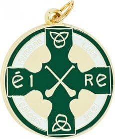 Enamel Hurling Medal Green 38mm - Gold