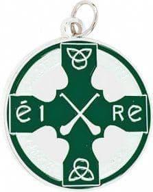 Enamel Hurling Medal Green 38mm - Silver