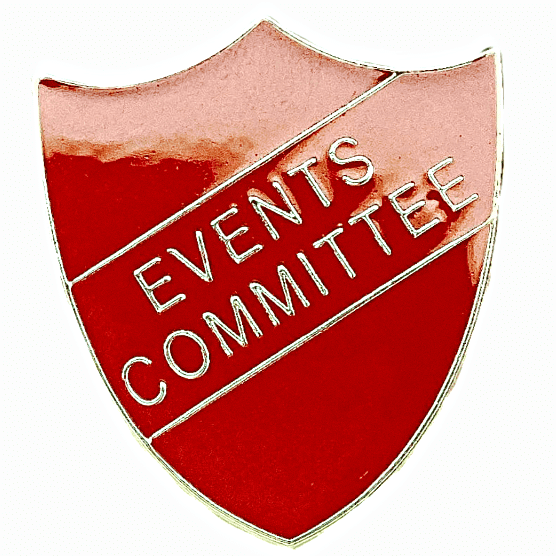 Events Committee Shield Badge Red