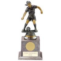 Football/Soccer Trophy Cyclone Female Antique Silver And Gold Series