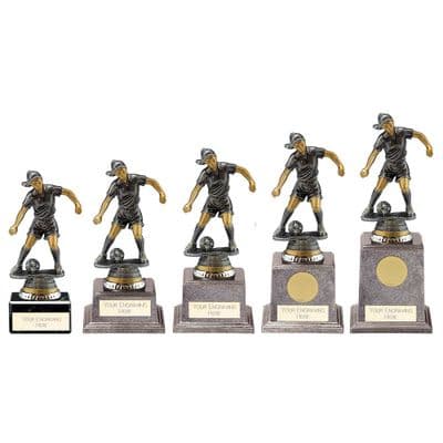 Football/Soccer Trophy Cyclone Female Antique Silver And Gold Series