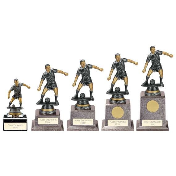 Football/Soccer Trophy Cyclone Male Antique Silver And Gold Series