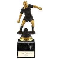Football/Soccer Trophy Male Cyclone Black And Gold Series