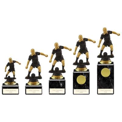 Football/Soccer Trophy Male Cyclone Black And Gold Series